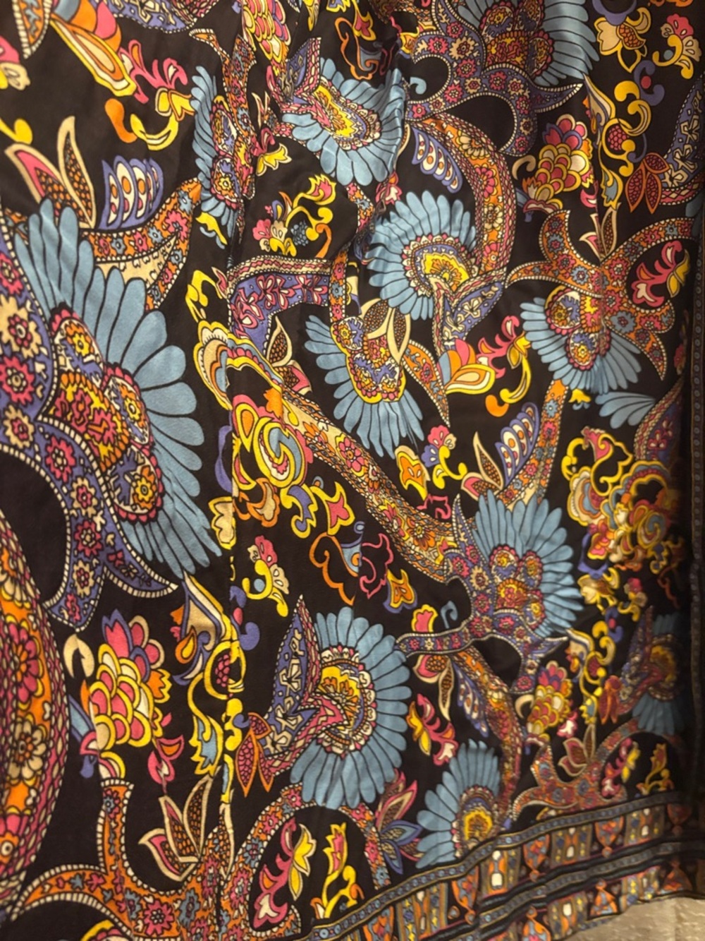 Haute Hippie Black Floral Paisley Kimono Reversible size Large NWTS - Picture 4 of 11